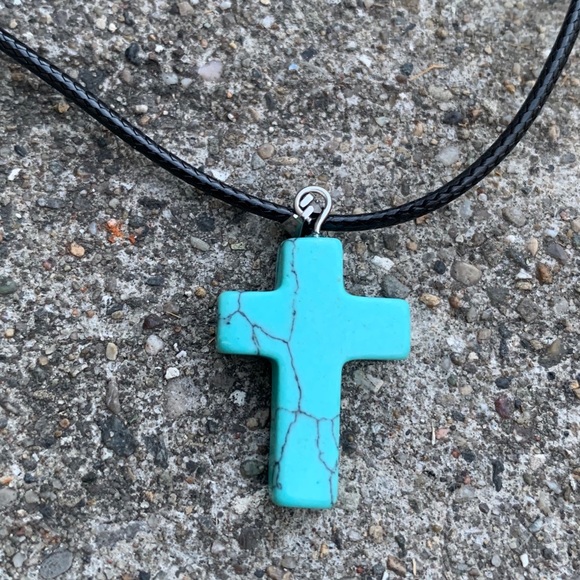 Jewelry - Cross Stone Charm • Pendant • Chakra Necklace